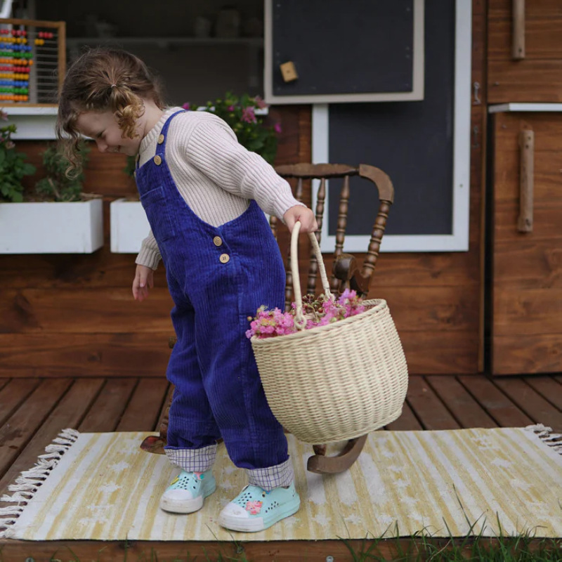Handheld storage imitation rattan woven basket outdoor picnic fruit basket flower arrangement handheld basket children's flower picking basket