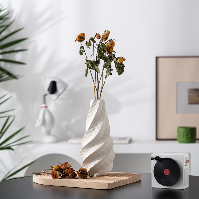 Modern simple geometric diamond ceramic vase home decoration ornament